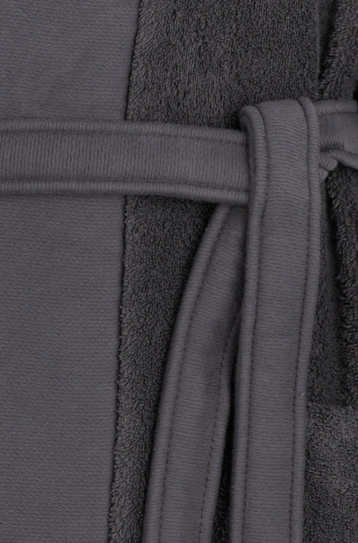 Logo-lapel dressing gown in long-fibre cotton