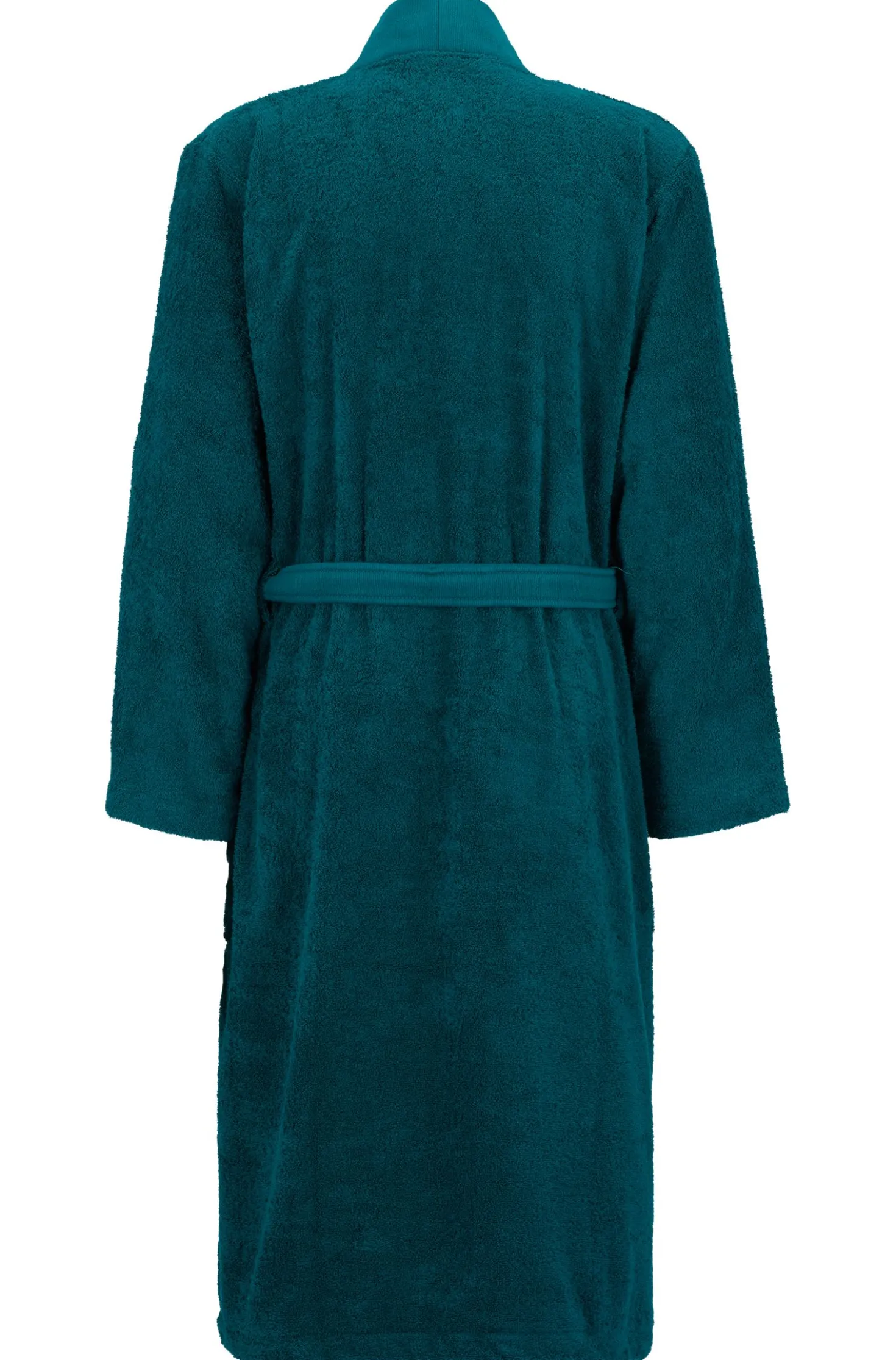 Logo-lapel dressing gown in long-fibre cotton