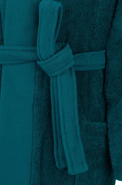 Logo-lapel dressing gown in long-fibre cotton
