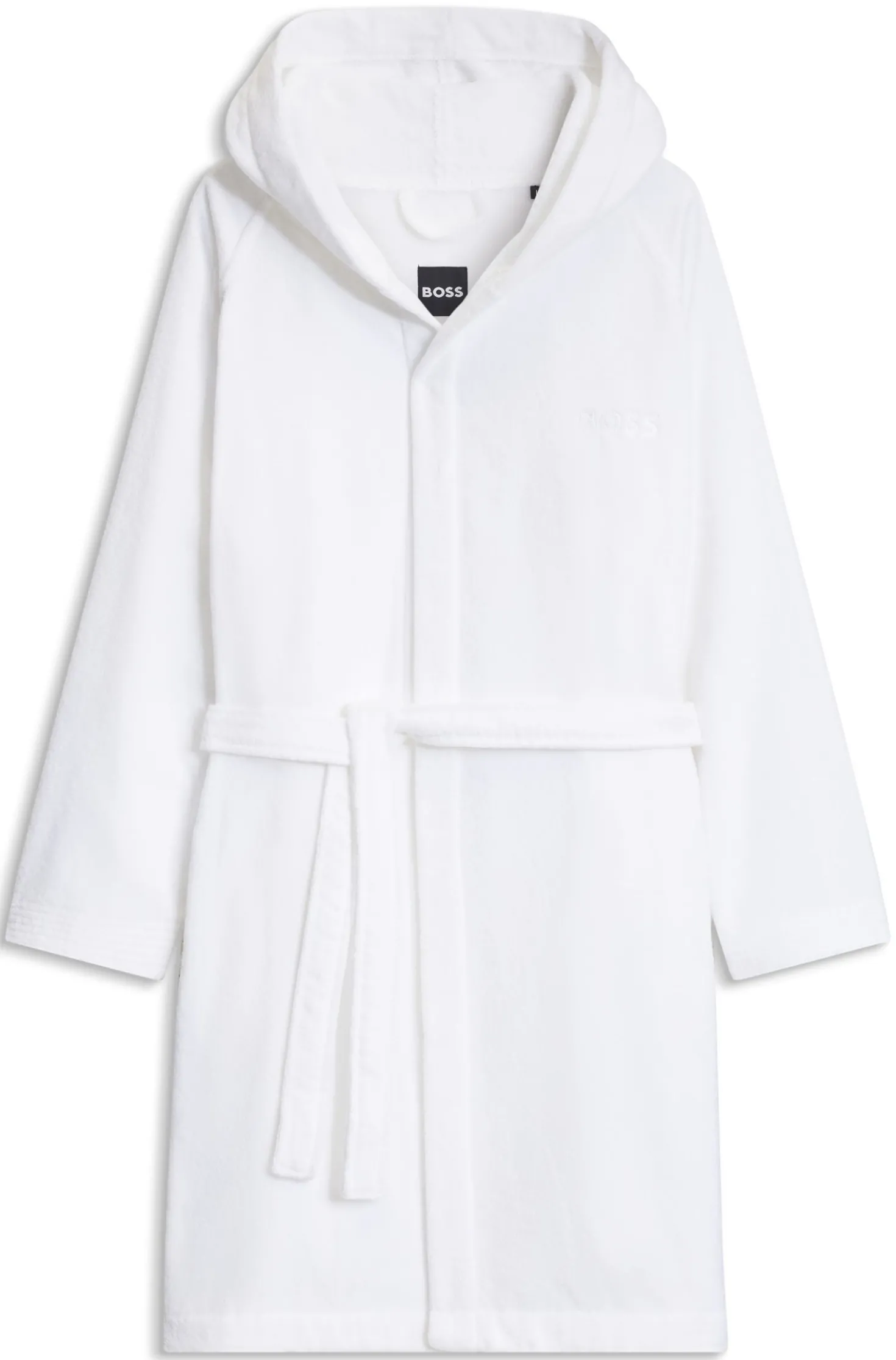 Logo-lapel dressing gown in long-fibre cotton