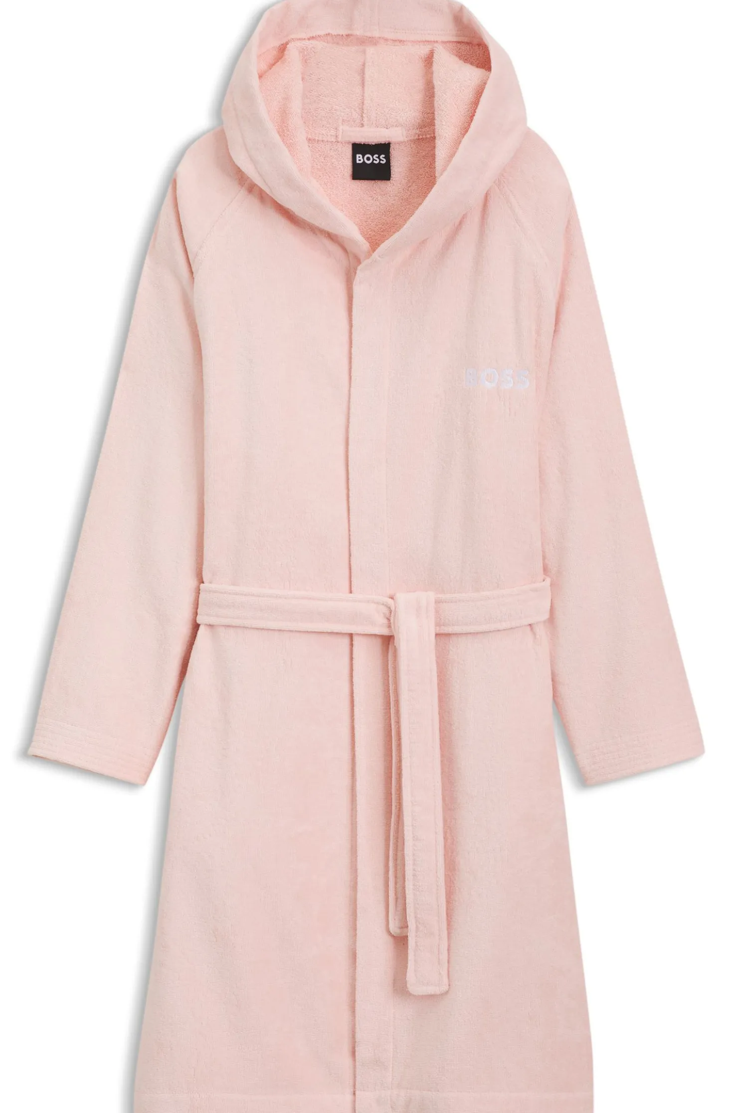 Logo-lapel dressing gown in long-fibre cotton