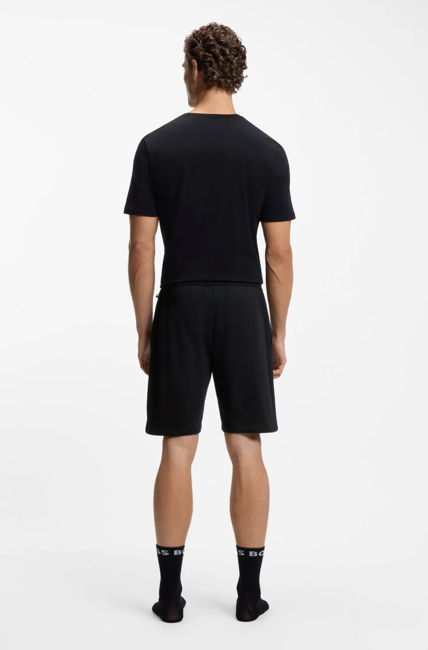 Logo-print loungewear shorts in cotton terry