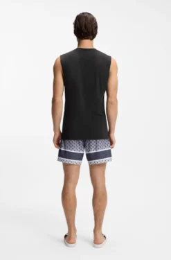 Logo-print tank top in cotton jersey