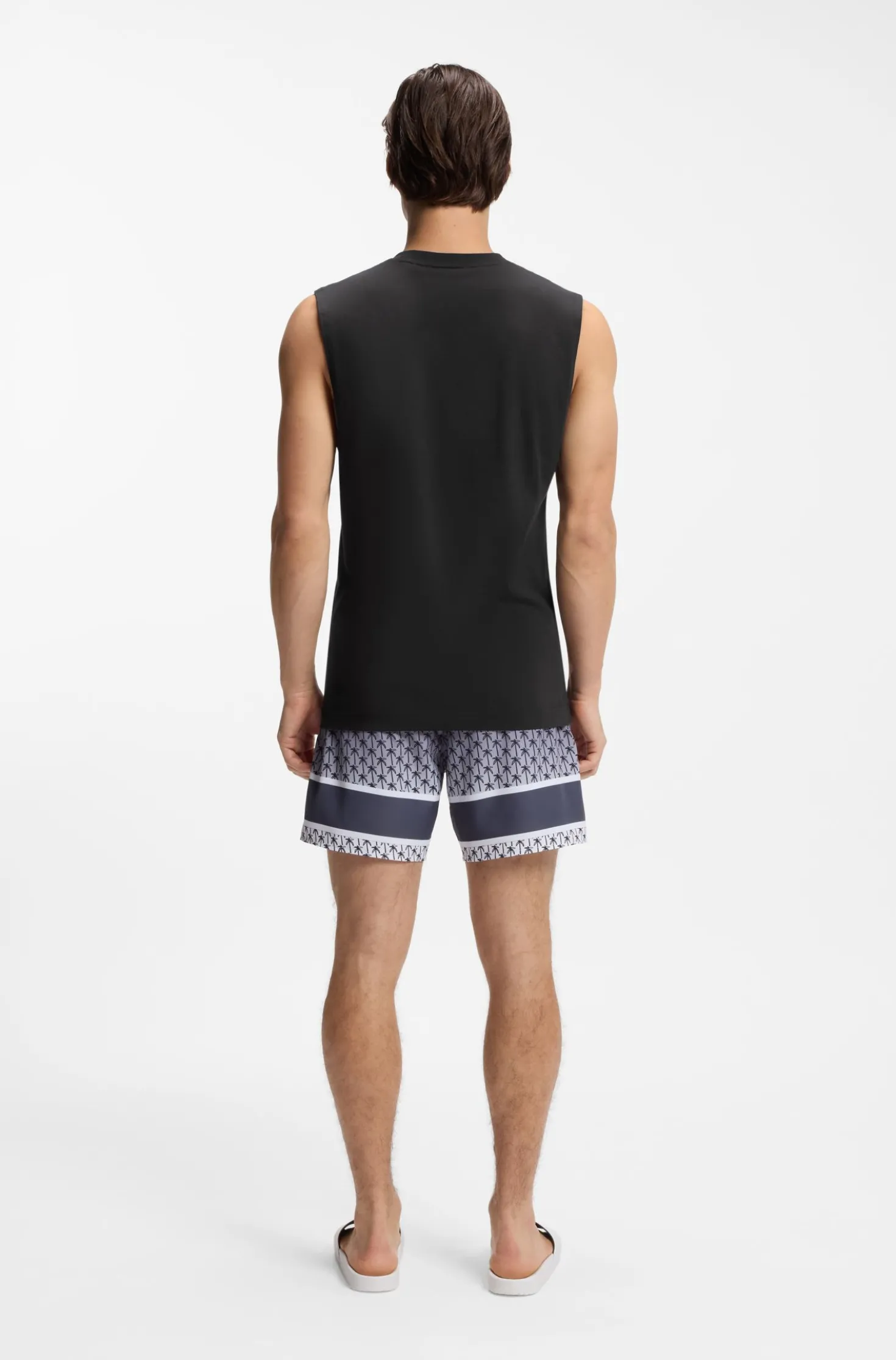 Logo-print tank top in cotton jersey