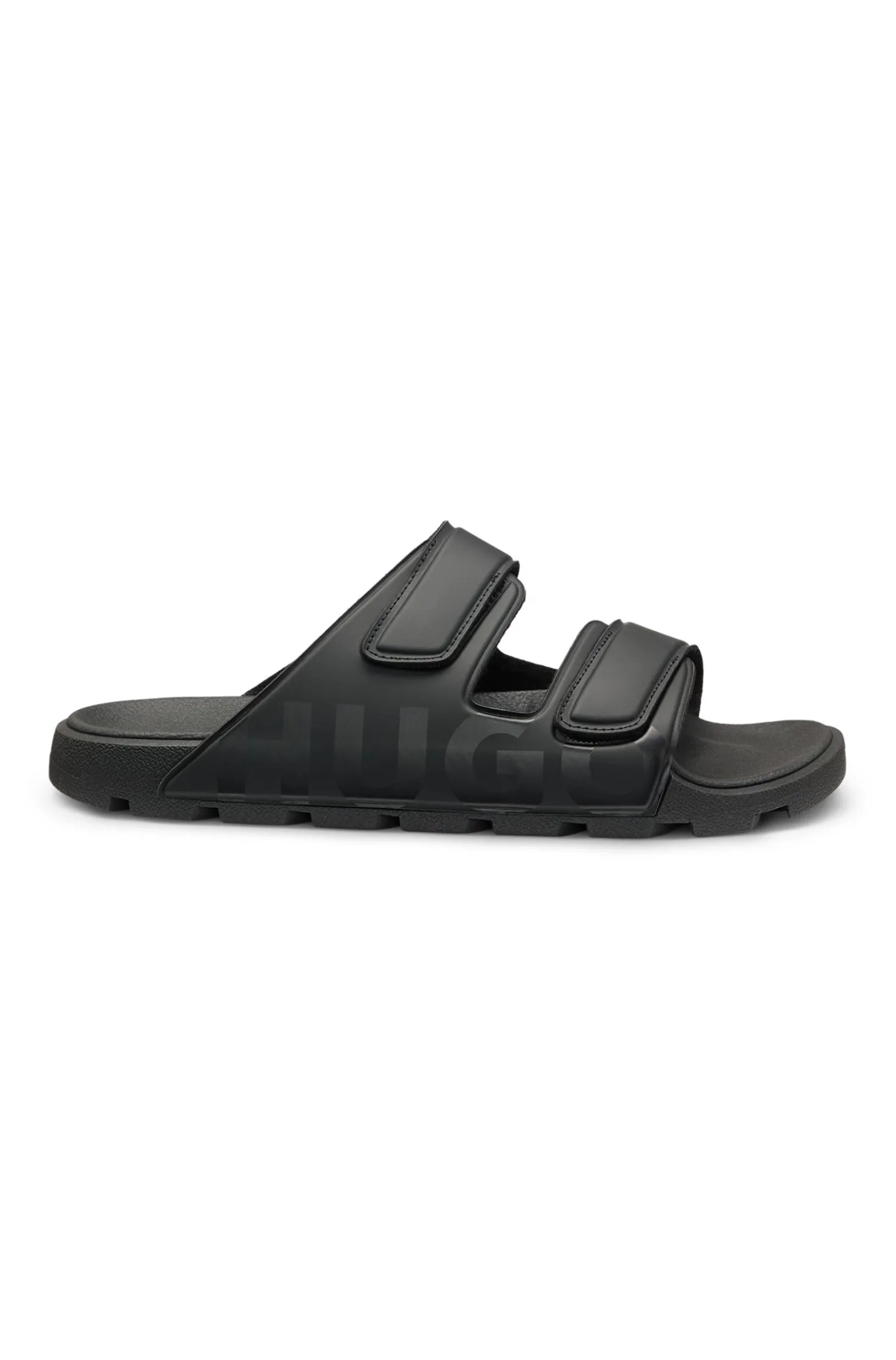 Logo sandals with double touch-closure straps