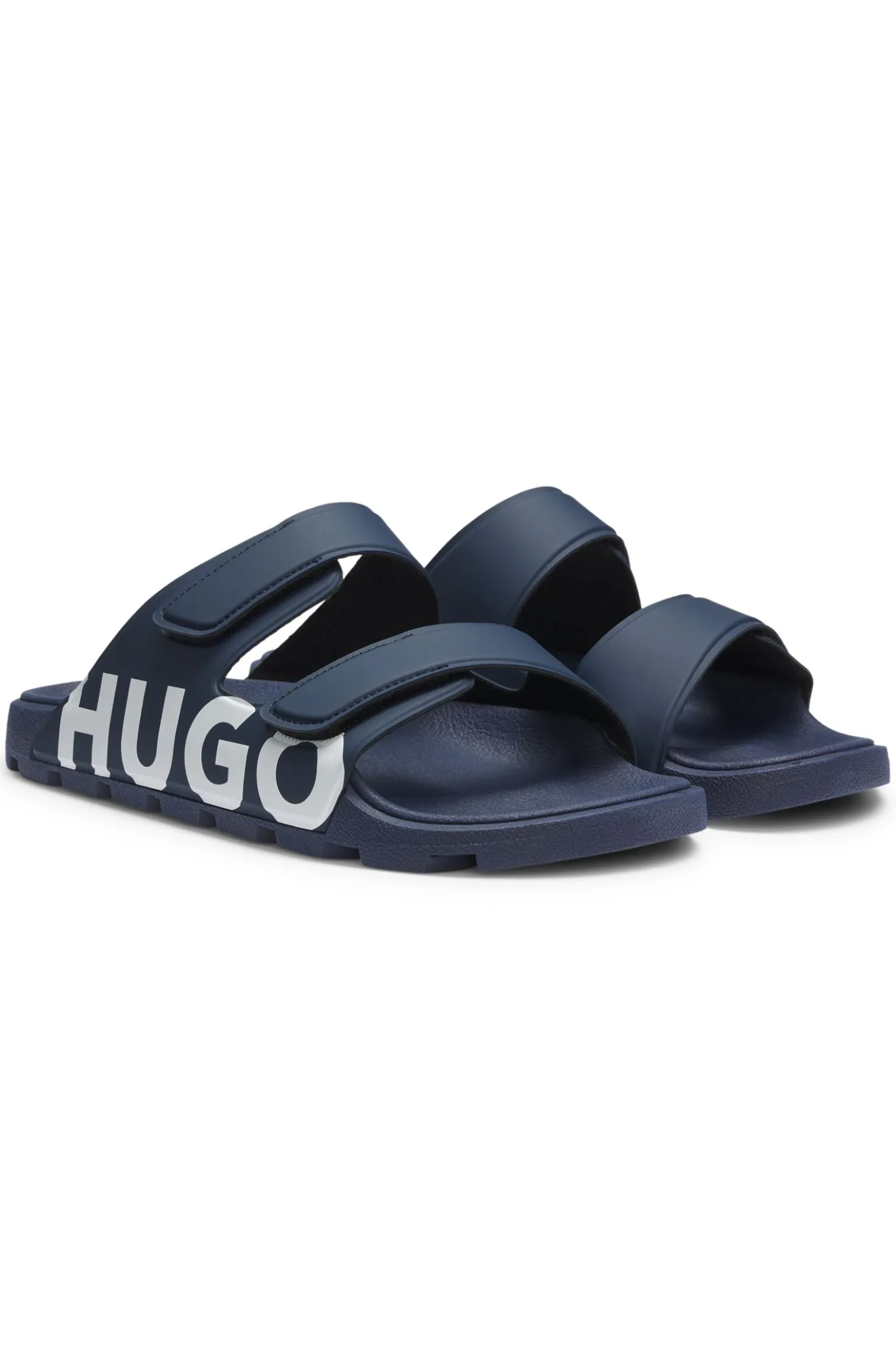 Logo sandals with double touch-closure straps