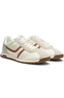 Logo trainers with faux suede trims