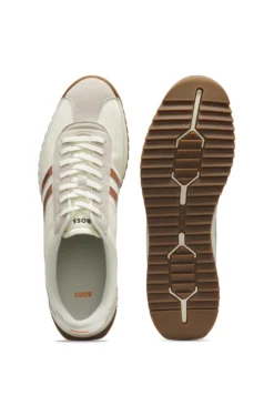 Logo trainers with faux suede trims