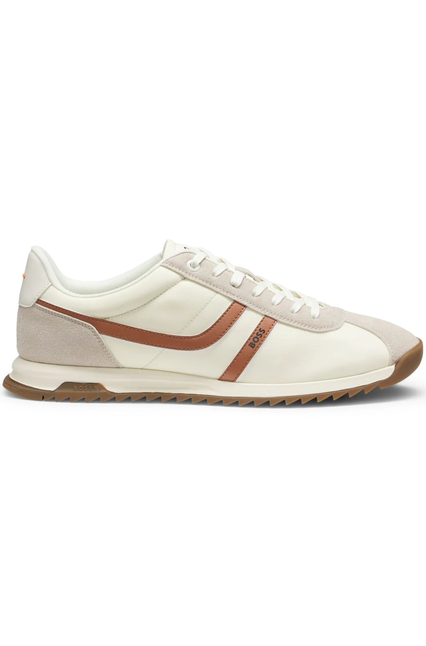 Logo trainers with faux suede trims