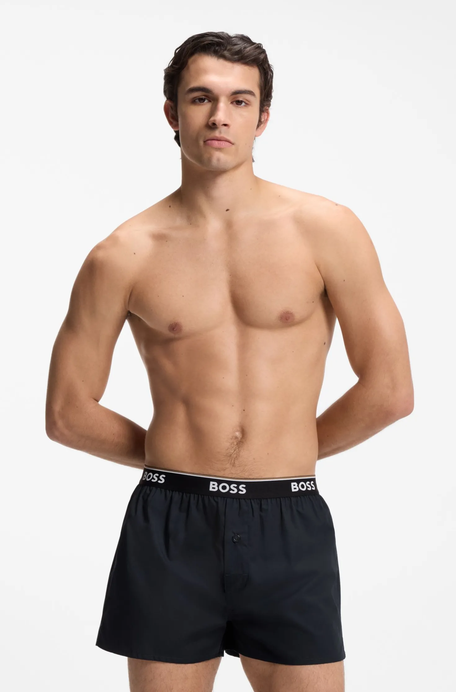 Logo-waistband pajama bottoms in soft cotton