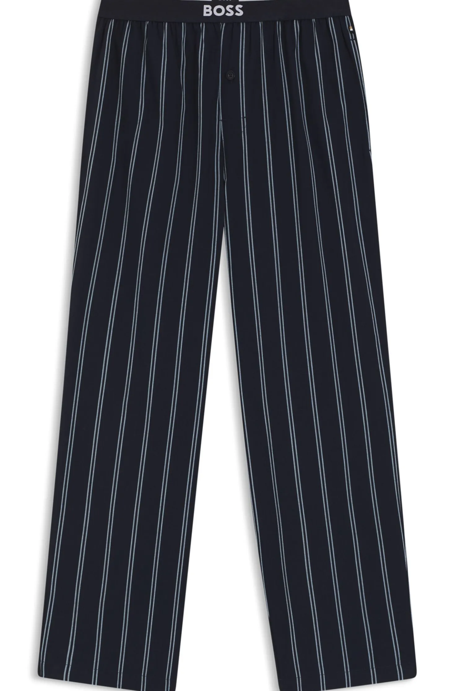 Logo-waistband pyjama bottoms in patterned cotton poplin