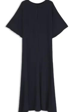 Long-length business dress in stretch crepe