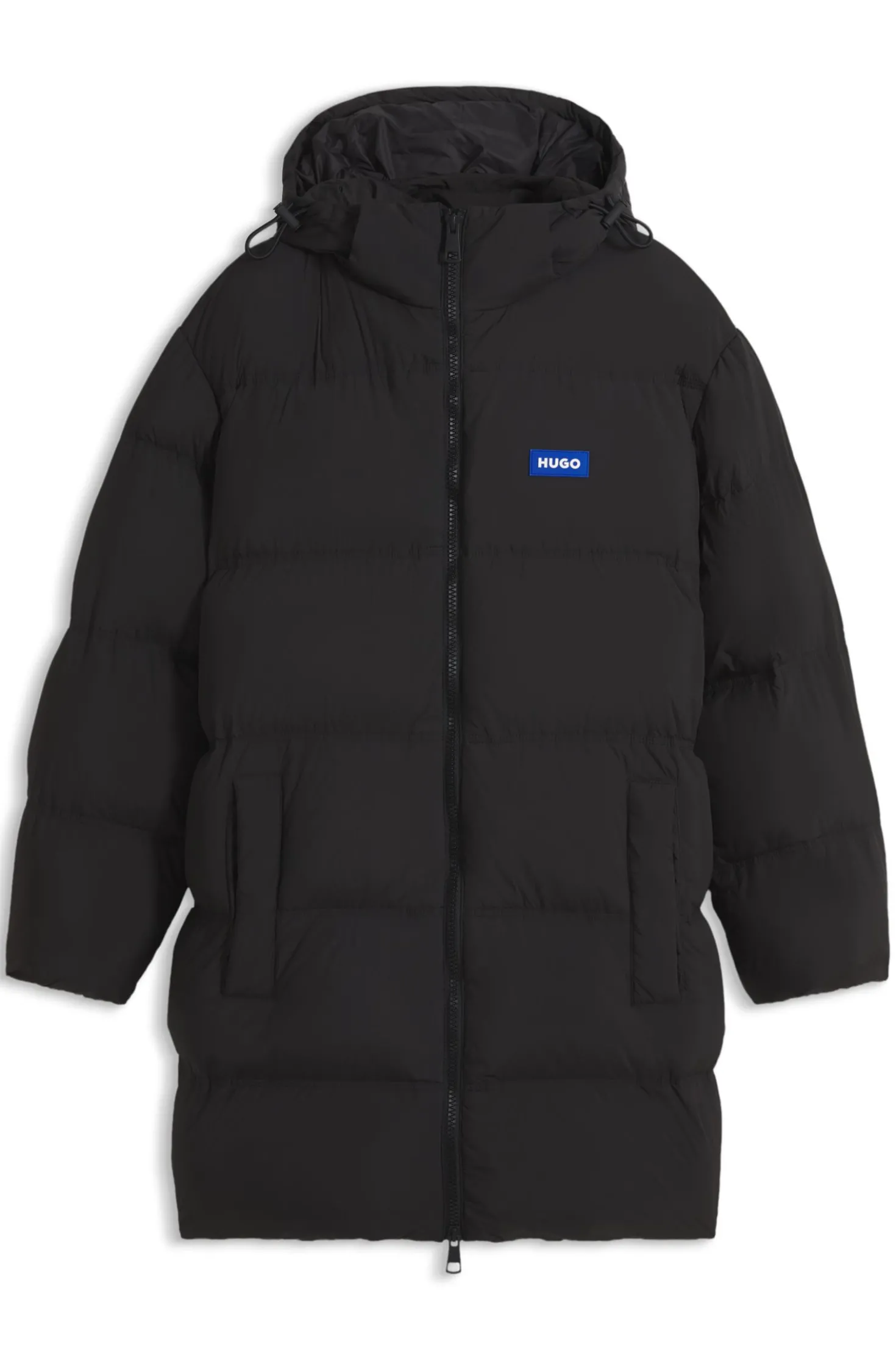 Longline padded coat with a water-repellent finish