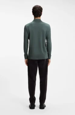 Long-sleeved polo shirt in cotton with logo detail