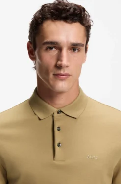 Long-sleeved polo shirt in interlock cotton with logo