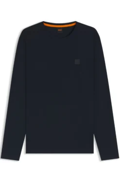 Long-sleeved T-shirt in cotton with logo patch