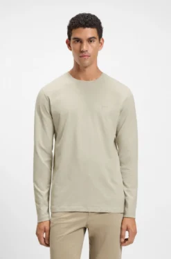 Long-sleeved T-shirt in cotton with logo patch