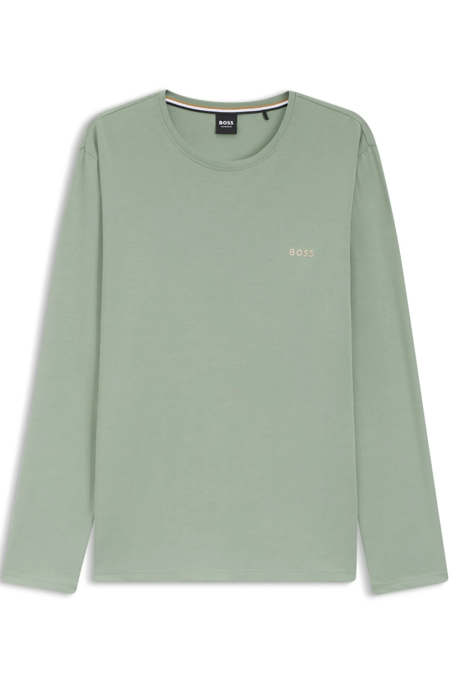 Long-sleeved T-shirt in stretch cotton with embroidered logo