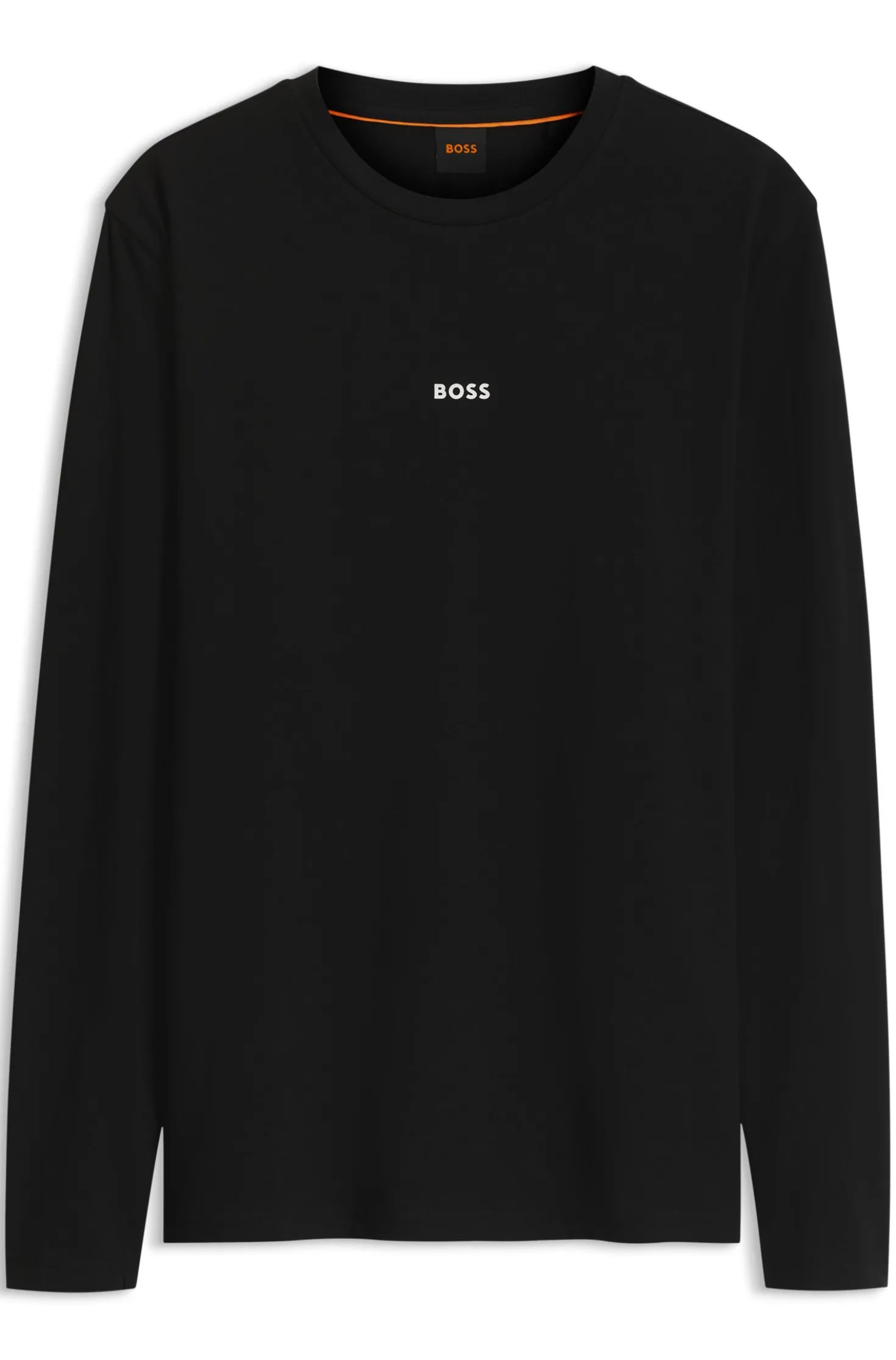Long-sleeved T-shirt in stretch cotton with logo print