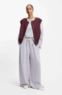 Loose-fit cotton-blend sweatshirt with raw-cut edges