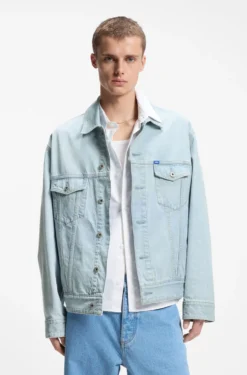 Loose-fit jacket in vintage-blue denim