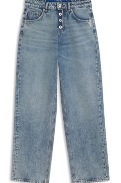 Loose-fit jeans in blue denim with exposed fly