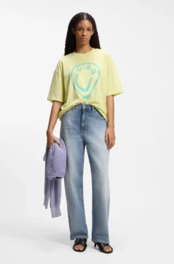 Loose-fit jeans in blue rigid denim