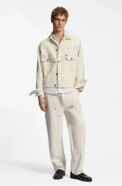 Loose-fit jeans in ecru denim