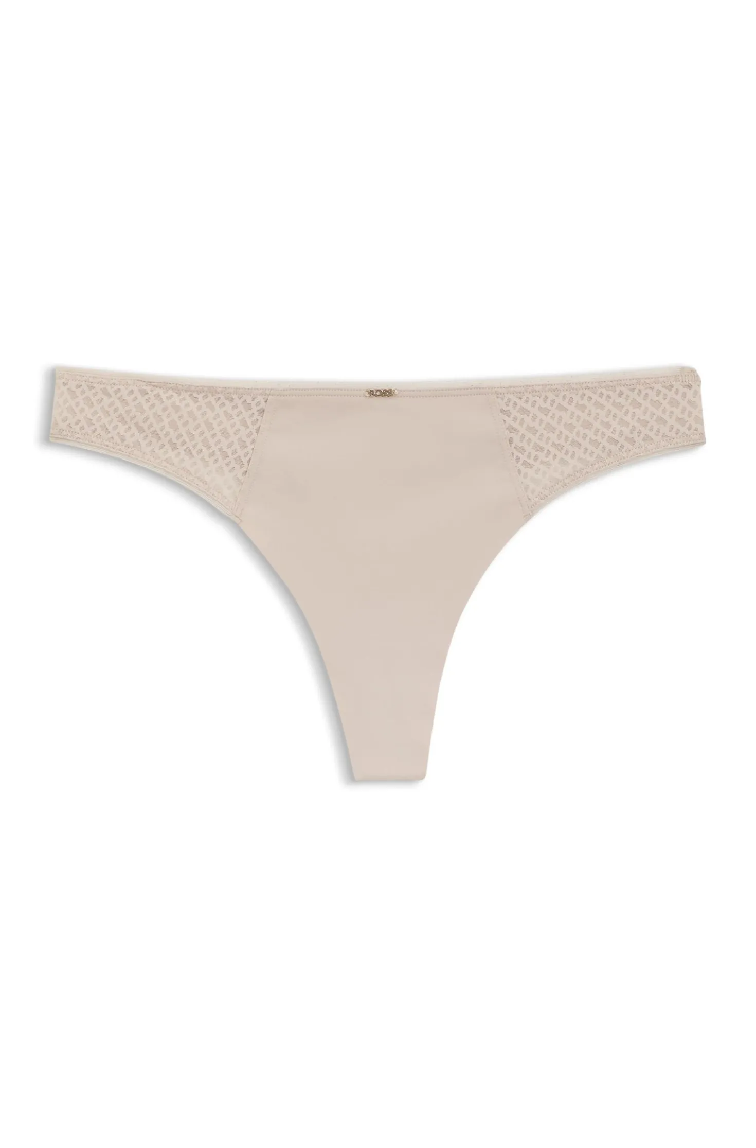 Low-rise briefs with lace and gold accents