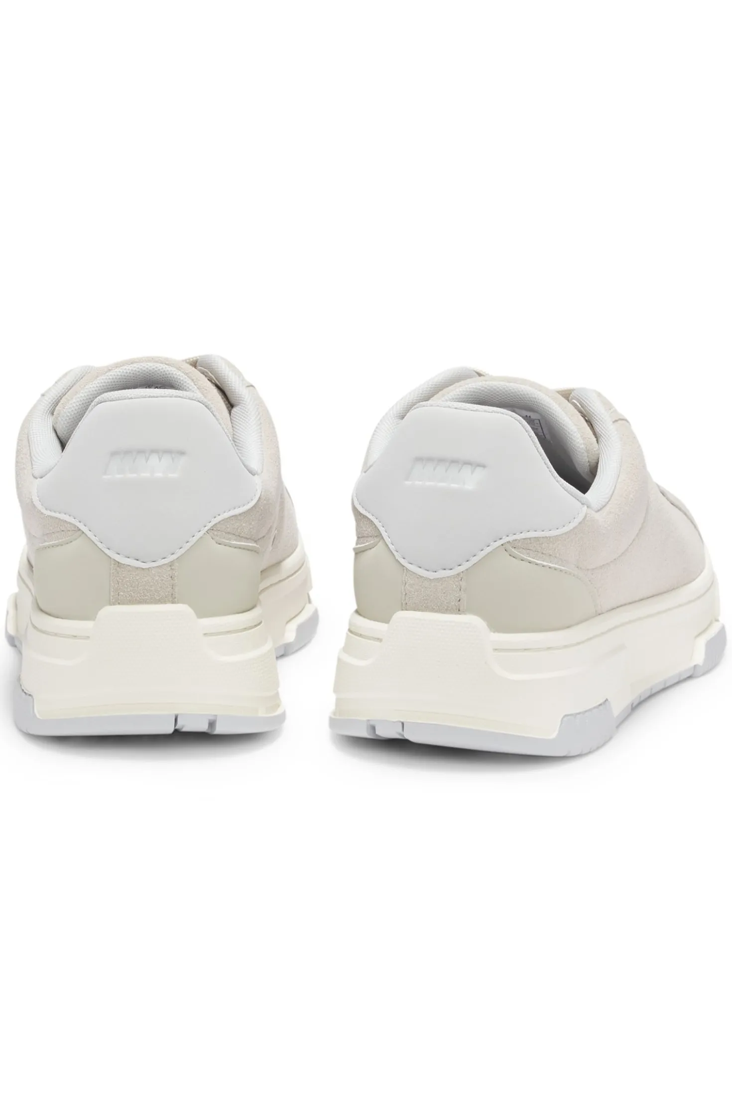 Low-top trainers in faux suede