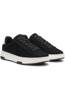 Low-top trainers in faux suede