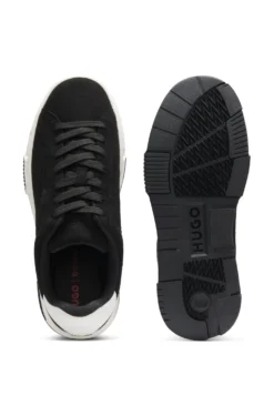 Low-top trainers in faux suede