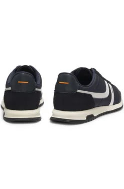 Low-top trainers with faux-leather trims