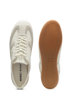 Low-top trainers with leather and suede