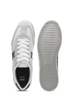 Low-top trainers with structured trims