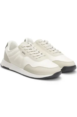 Low-top trainers with textured uppers