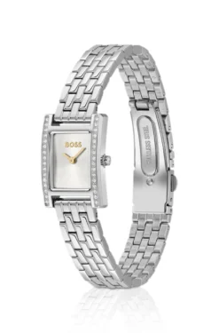 LUCY PRECIOUS Crystal-embellished silver-tone watch with silver-white dial