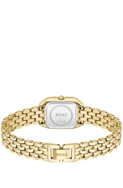MAE PETITE Gold-effect link-bracelet watch with silver-white dial