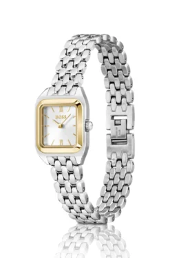 MAE PETITE Stainless-steel link-bracelet watch with silver-white dial