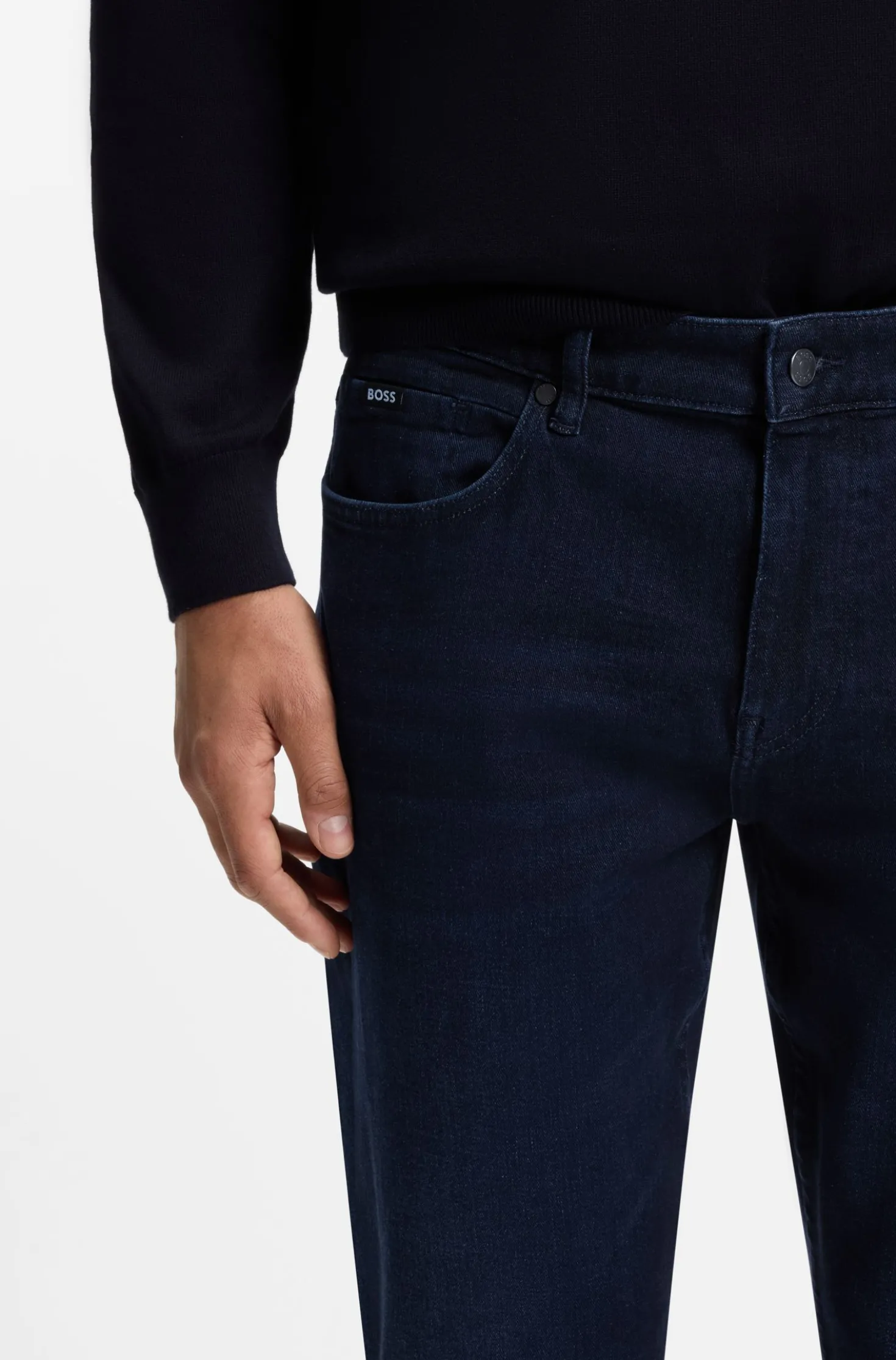 Maine regular-fit jeans in dark-blue denim