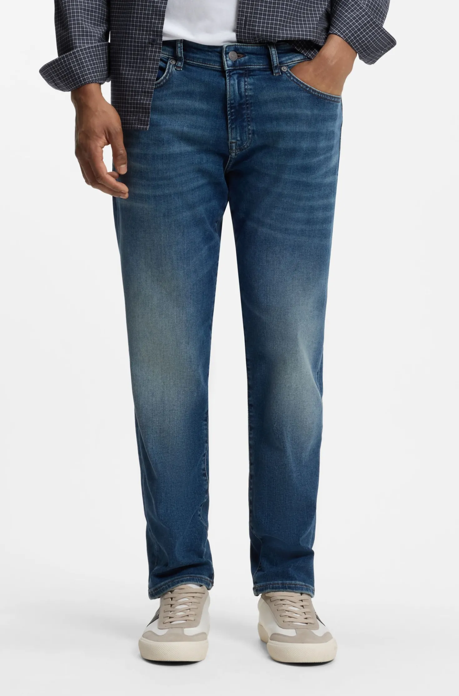 Maine regular-fit jeans in soft-motion denim