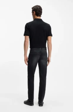 Maine Regular-fit jeans in super-soft black Italian denim