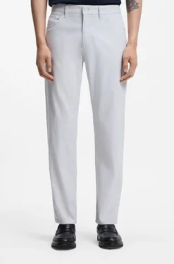Maine regular-fit trousers in stretch-cotton dobby fabric