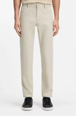 Maine regular-fit trousers in stretch-cotton dobby fabric