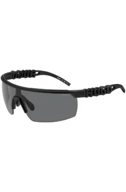 Mask-style sunglasses in black with 3D-logo temples
