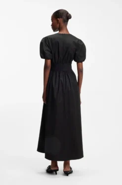 Maxi dress in cotton with twist front