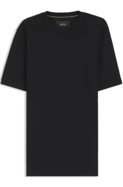 Mercerised-cotton T-shirt with basket weave