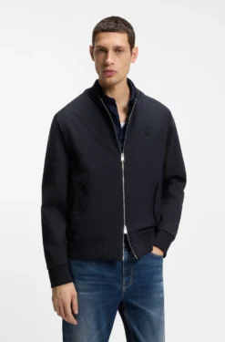 Mercerised-cotton zip-up sweatshirt with Double B monogram