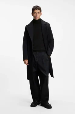 Merino-wool rollneck sweater with embroidered logo