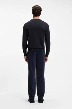 Merino-wool sweater with logo embroidery